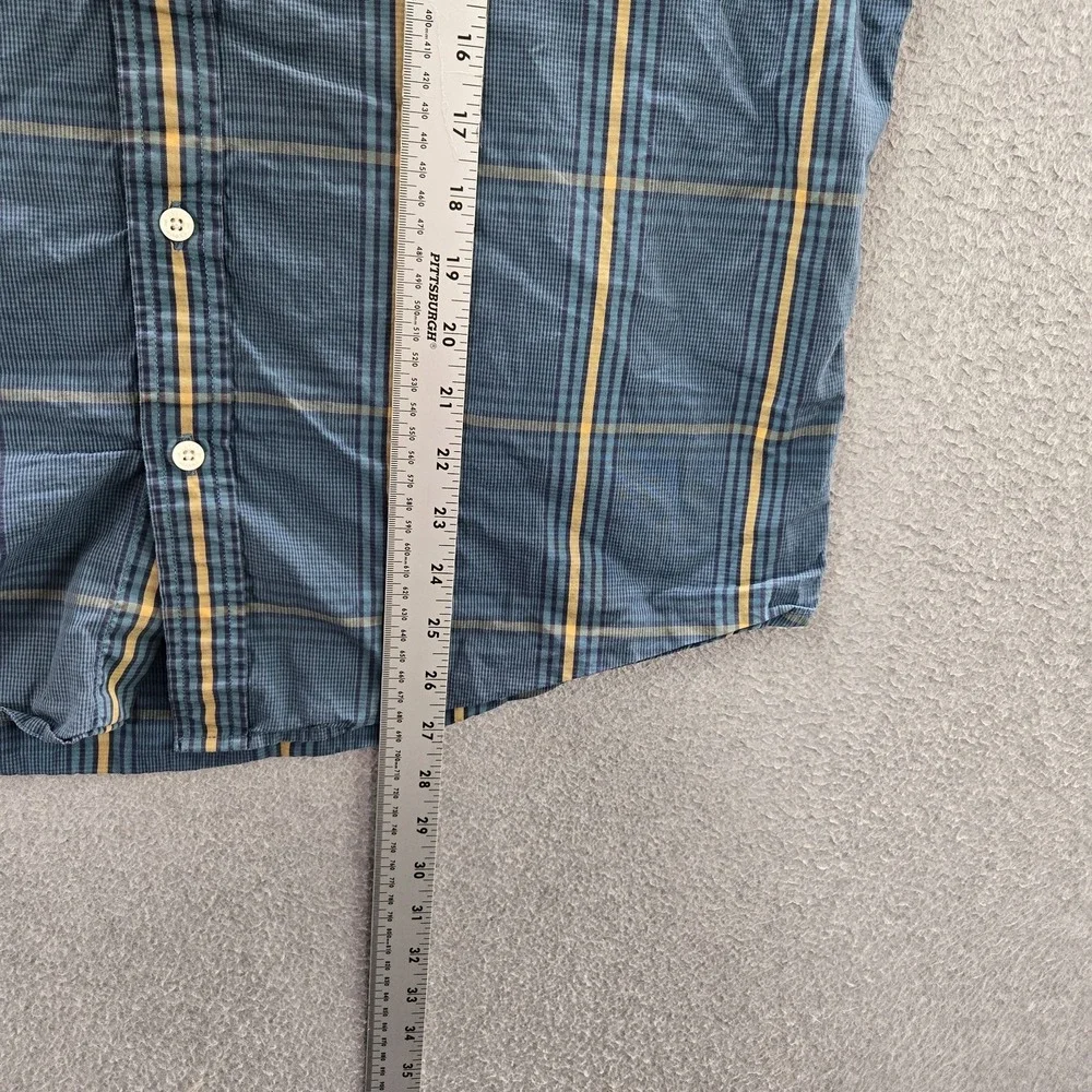 Levi's‎ Men Button Up Shirt L Blue Plaid Casual Standard Long Sleeve Logo